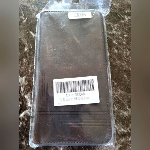 Brown Faux Leather Flip Case For Samsung Galaxy S20 FE - Picture 1 of 4